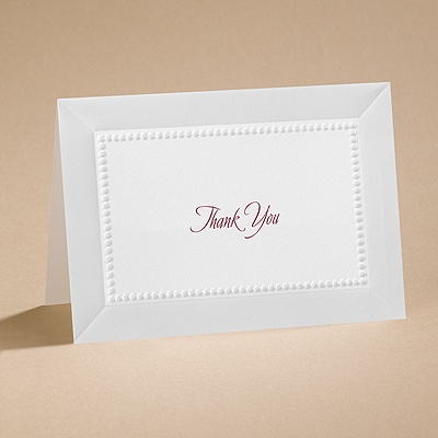 All Buttoned Up - White Thank You Card and Envelope