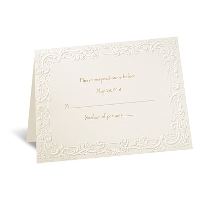 With a Flourish - Ecru Response Card and Envelope