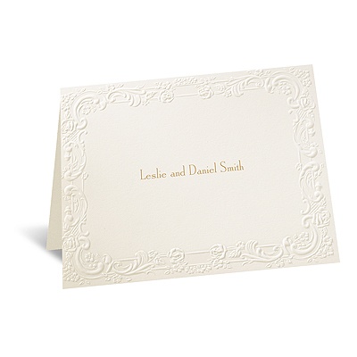 With a Flourish - Ecru Note Card and Envelope