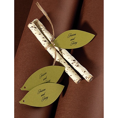Moss Leaf Favor Tags Blank or Personalized