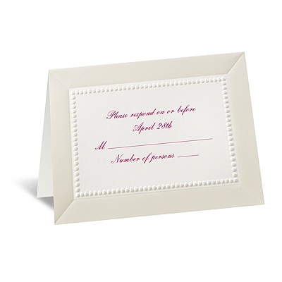 All Buttoned Up - Ecru Response Card and Envelope
