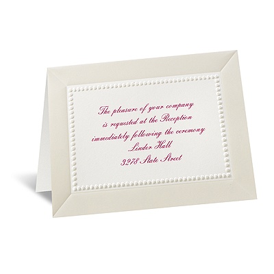 All Buttoned Up - Ecru Reception Card