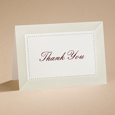 All Buttoned Up - Ecru Thank You Card and Envelope