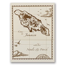 Jamaica Treasure Map Ecru - Z-Fold - Inv