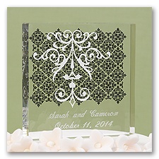 Black Damask Cake Top