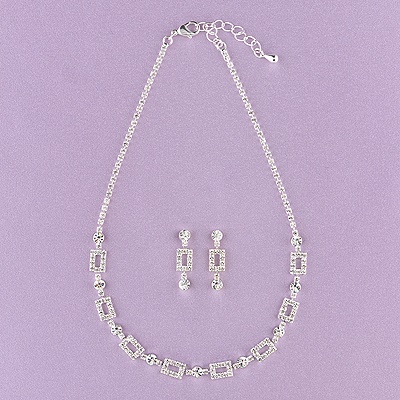 Rhinestone Links Jewelry Set
