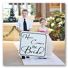 Here Comes The Bride Banner - Black