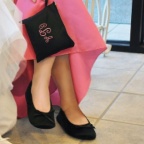 Black Small - Satin Ballet Shoes and Embroidered Pouch