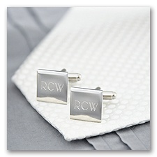 Square Engraved Cuff Links