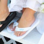 White Small - Embroidered Wedding Flip Flops