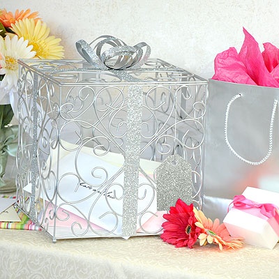 Silver Glitter Card Box