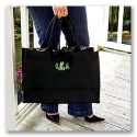 Damask Embroidered Tote Bag