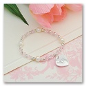 Flower Girl Heart Charm Bracelet