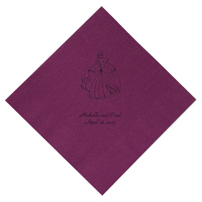 Cinderella - Amethyst Beverage Napkins in Foil
