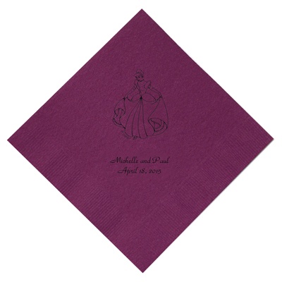 Cinderella - Amethyst Dinner Napkins in Foil