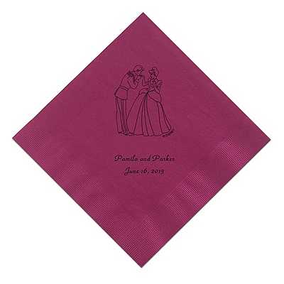 Cinderella - Cranberry Beverage Napkin
