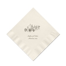 Cinderella - Ecru Beverage Napkins in Foil