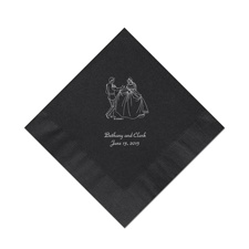 Cinderella - Black Beverage Napkins in Foil