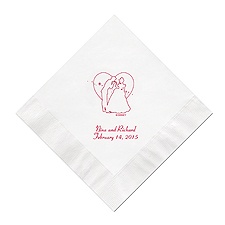 Cinderella - White Dinner Napkins in Foil