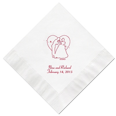 Cinderella - White Dinner Napkins in Foil