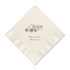Cinderella - Ecru Dinner Napkins in Foil