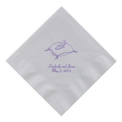 Cinderella - Silver Dinner Napkins in Foil