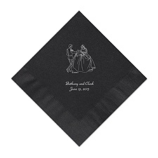 Cinderella - Black Dinner Napkins in Foil