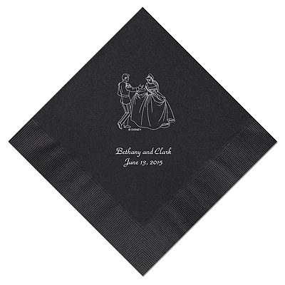 Cinderella - Black Dinner Napkins in Foil