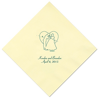 Cinderella - Pastel Yellow Beverage Napkins in Foil