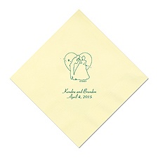 Cinderella - Pastel Yellow Dinner Napkins in Foil