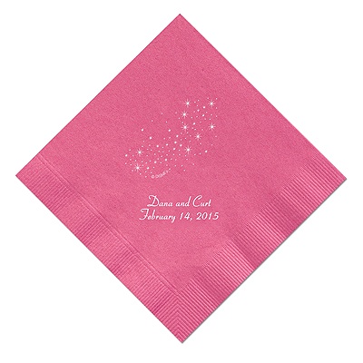 Cinderella - Fuchsia Dinner Napkins in Foil