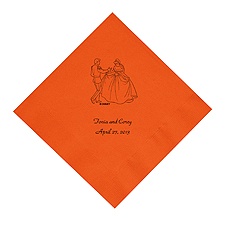 Cinderella - Orange Dinner Napkins in Foil