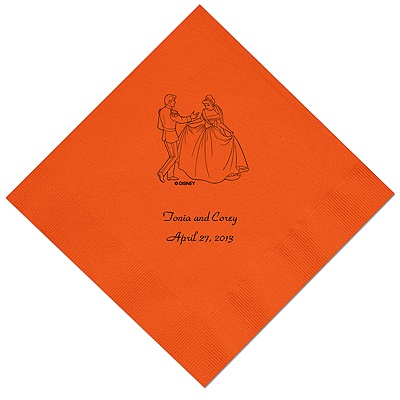 Cinderella - Orange Dinner Napkins in Foil