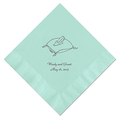 Cinderella - Aqua Dinner Napkins in Foil