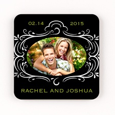Chalkboard Style Personalized Square Coaster Set