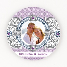 Hip Crest - Berry - Personalized Round Coaster Set
