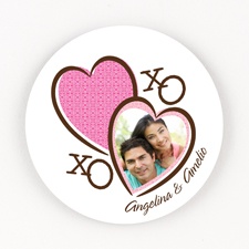 Hugs and Kisses Personalized Round Coaster Set