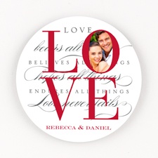 Love Personalized Round Coaster Set