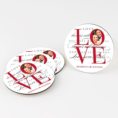 Love Personalized Round Coaster Set