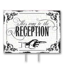 Black Reception Direction Yard Sign - Medium