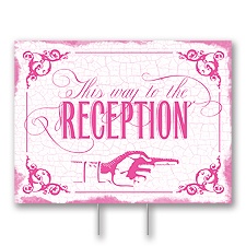 Fuchsia Reception Direction Yard Sign - Medium