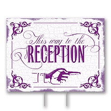 Purple Reception Direction Yard Sign - Medium