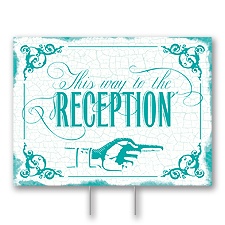 Peacock Reception Direction Yard Sign - Medium