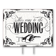Black Wedding Direction Yard Sign - Medium