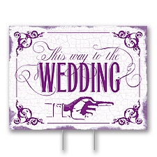 Purple Wedding Direction Yard Sign - Medium
