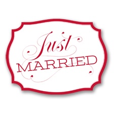 Just Married Car Sign - Barn Red