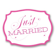 Just Married Car Sign - Fuchsia