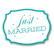 Just Married Car Sign - Peacock
