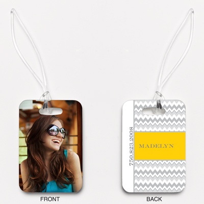 Chic Chevron - Citrus - Photo Luggage Tag