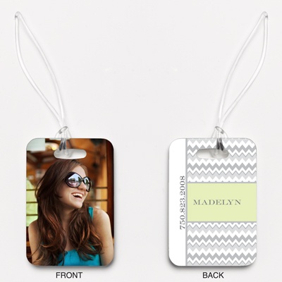 Chic Chevron - Honeydew - Photo Luggage Tag